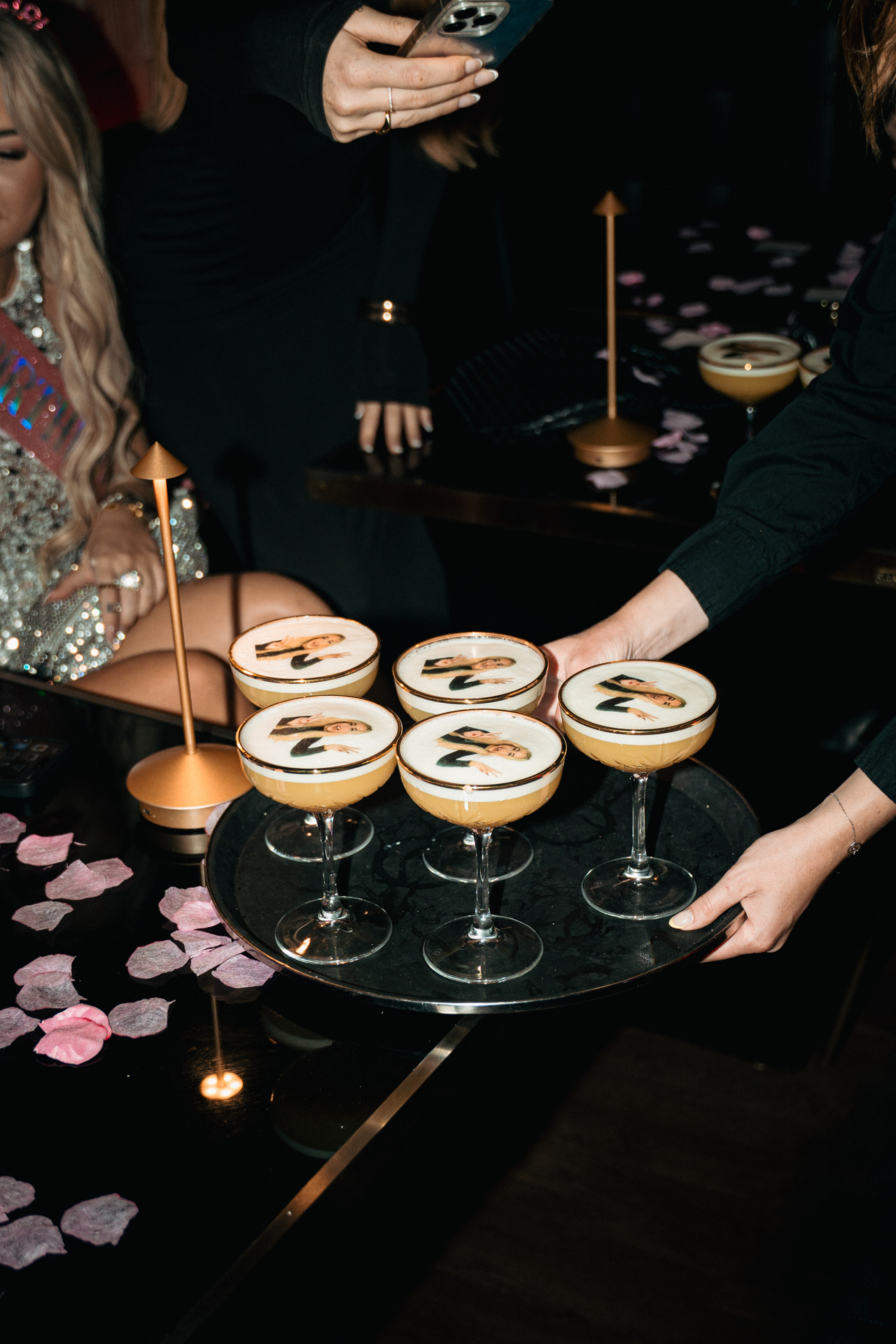 A tray carried through the room.