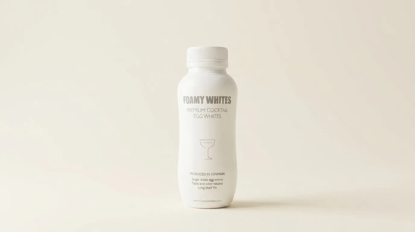 The FOAMY WHITES 230 g bottle photographed on warm ivory